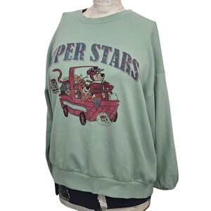 Oversized Yogi Bear Boo‎ Boo SUPER STARS Sweatshirt Pullover Hanna Barbera Large